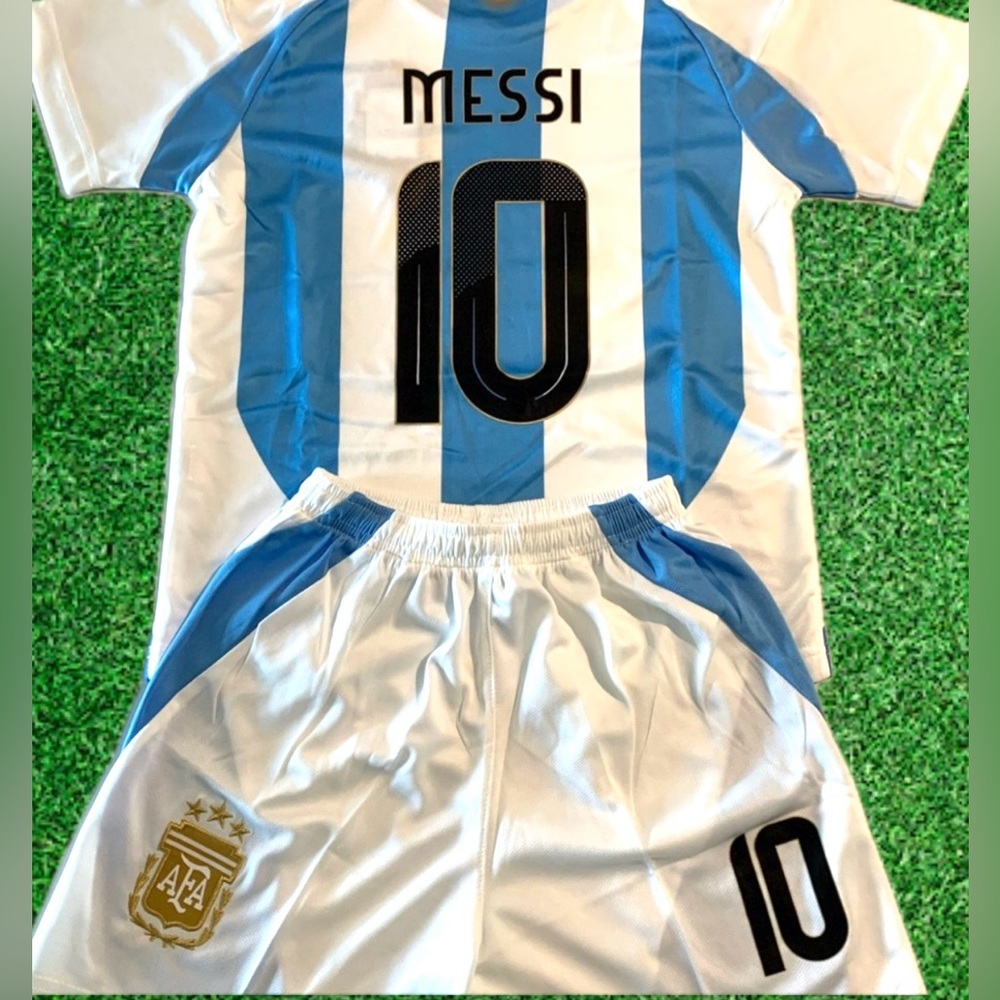 Messi Youth Kids Jersey Kit Argentina Soccer Uniform - Multi Size Ships Same Day